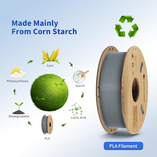 ANYCUBIC PLA+ 3D Printer Filament Bundle, PLA Plus 1.75mm Dimensional Accuracy +/- 0.02mm, Fit Most FDM 3D Printers, 1KG Spool, 2KG Gray+Gray