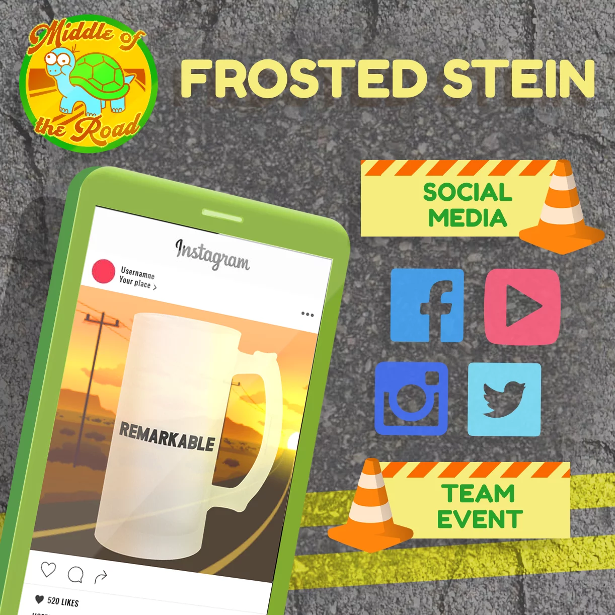 Meat Not Wheat - 16oz Frosted Beer Stein, Frosted