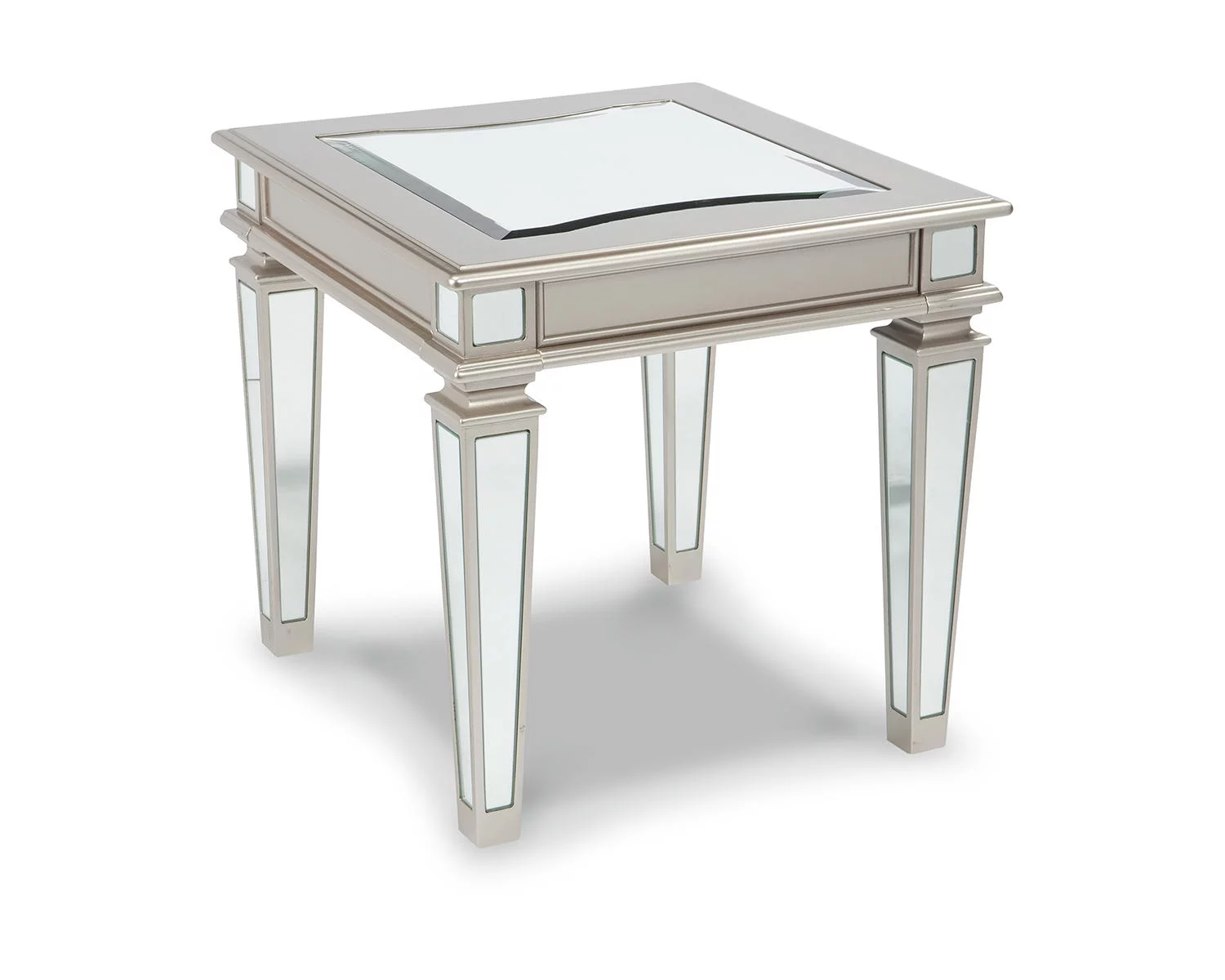 Signature Design by Ashley Contemporary Tessani End Table  Silver