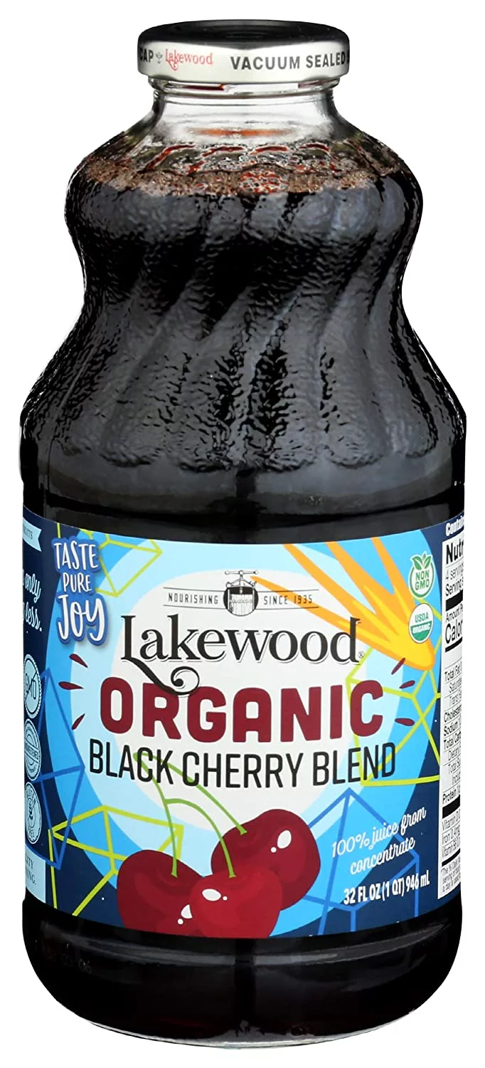 Lakewood Organic Pure Fruit Juice Nectar Blend No Sugar Added Black Cherry 32 fl oz Pack of 3