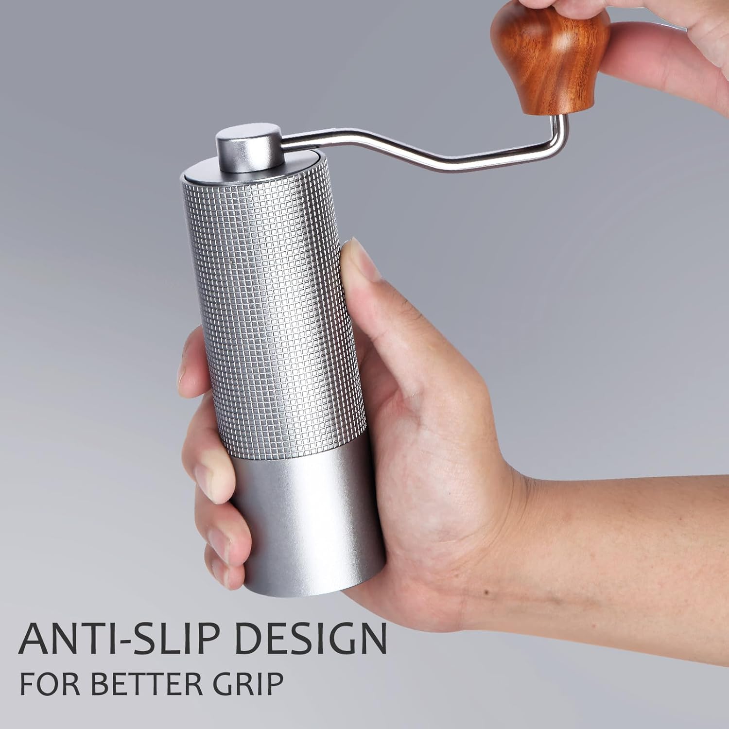 Manual Coffee Grinder with CNC Stainless Steel Conical Burr, Adjustable Coarseness Settings, Includes a Brush, Hand coffee Grinder for Home, Camping, Travel