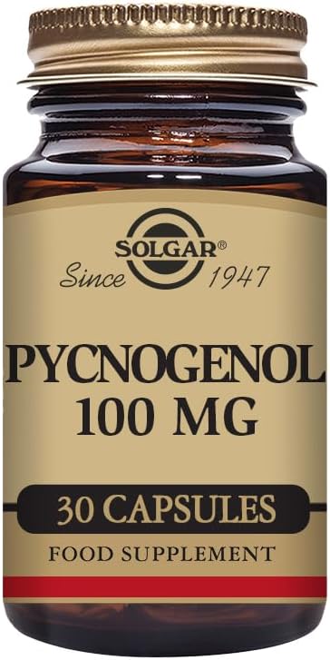Solgar Pycnogenol 100 mg, 30 Vegetable Capsules - Antioxidant Protection - Healthy Leg & Vein Support - Non-GMO, Vegan, Gluten Free, Dairy Free, Kosher - 30 Servings