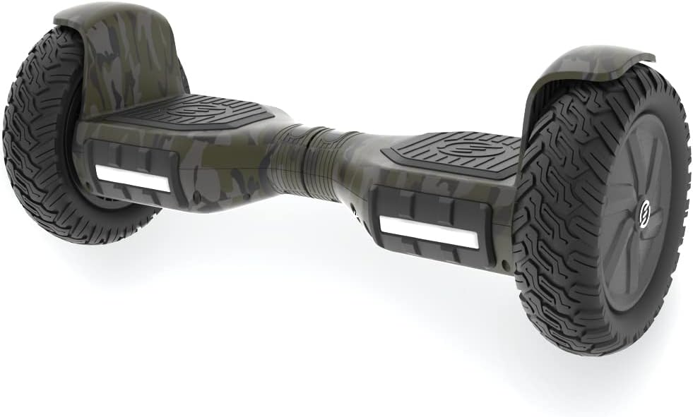 RIDE SWFT Sonic Hoverboard Self Balancing All Terrain Scooter,10” Off Road Tires, Top Speed of 9 mph, 8 Mile Distance, LED Lights, Bluetooth Speakers, 27 Point Safety Inspection, Camo