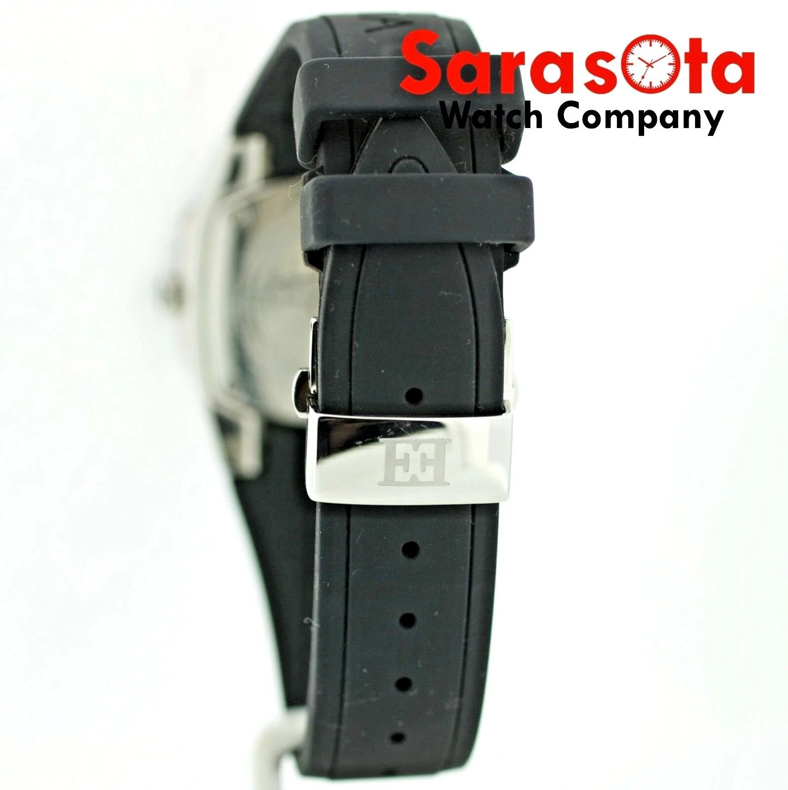 ESCADA Naomi Black Ceramic Steel Case Diamond Bezel Rubber Quartz Wrist Watch