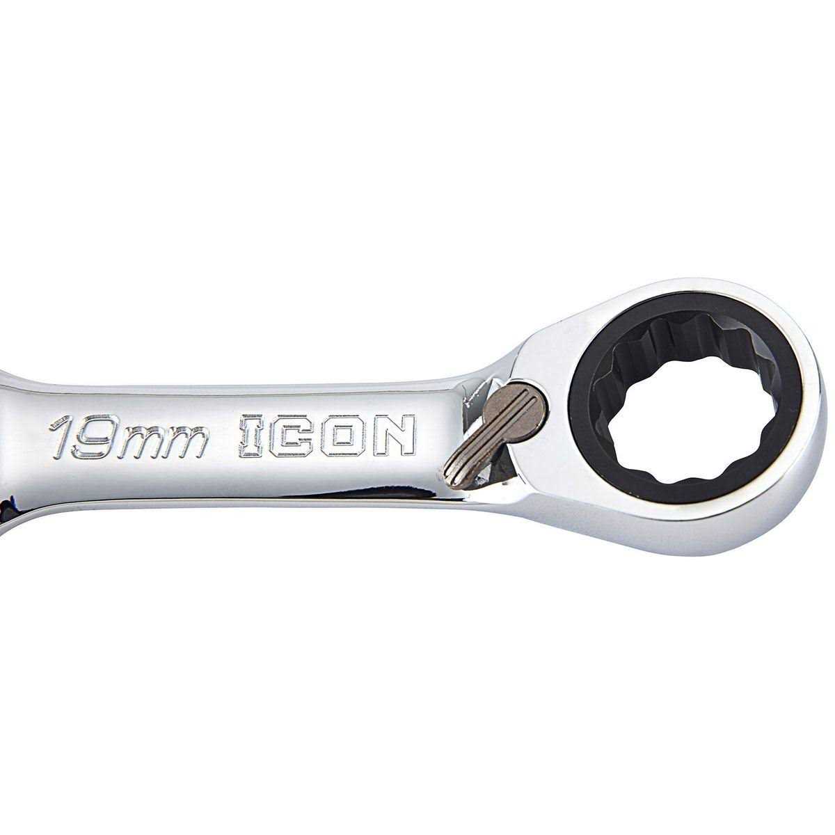 Icon Metric Professional Stubby Ratcheting Combination Wrench Set
