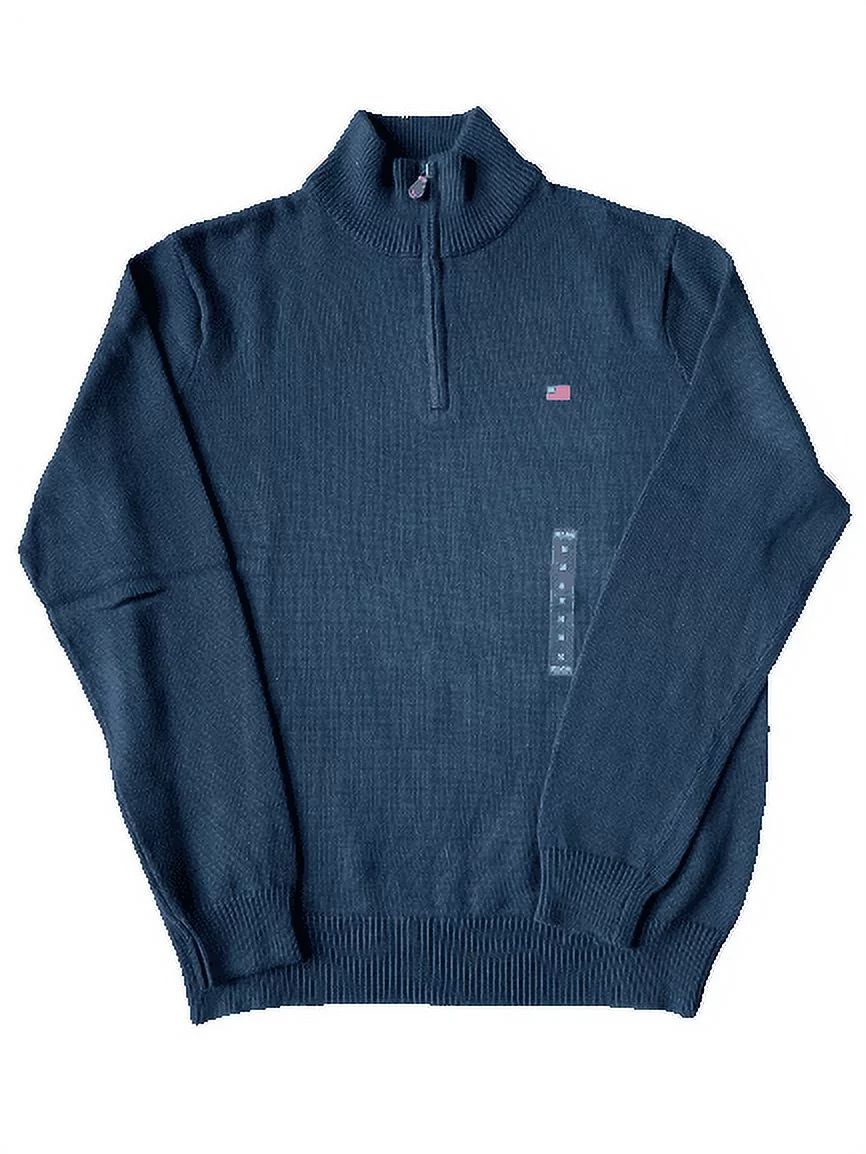 Polo Jeans by Ralph Lauren Quart-Zip Cotton Sweater, Black, Medium