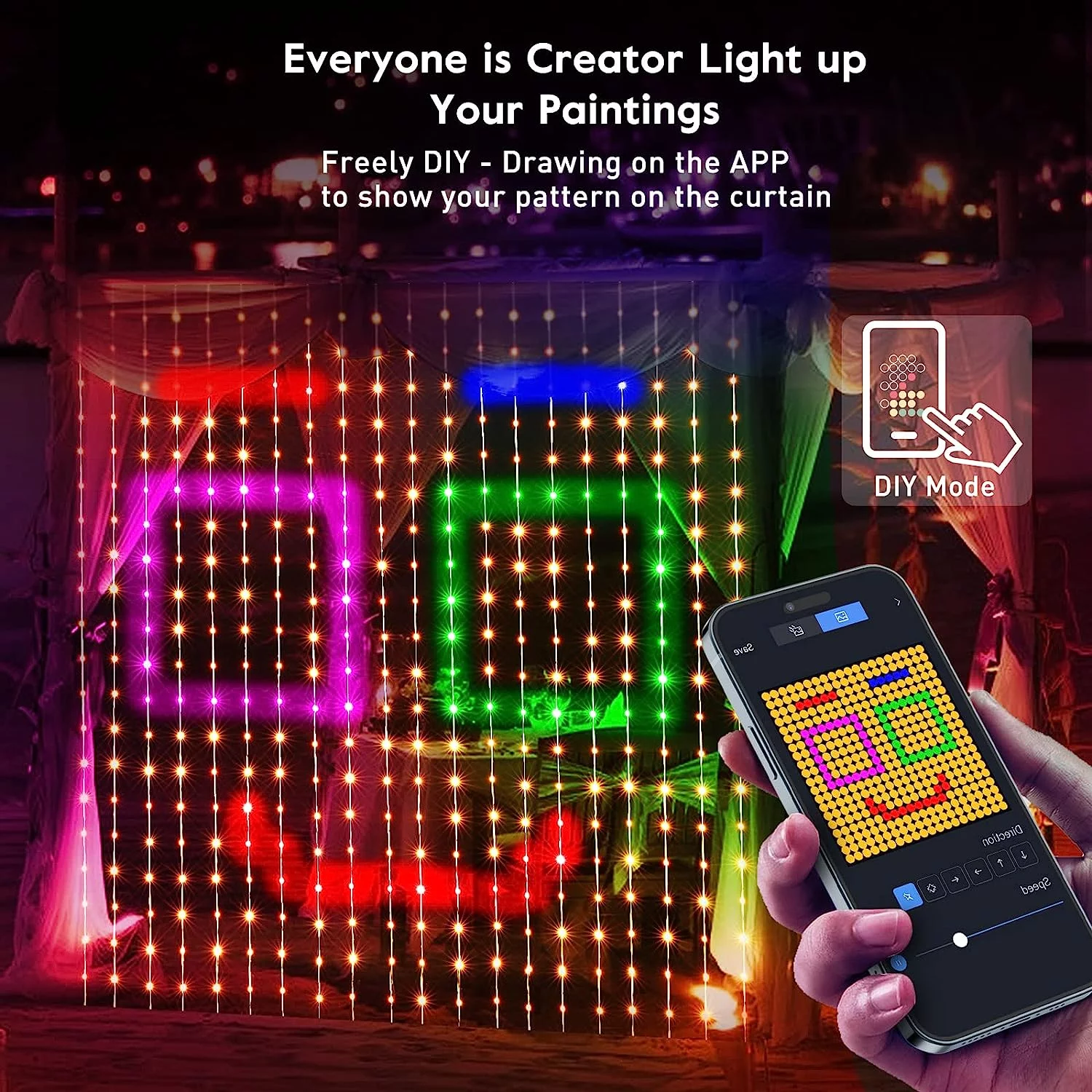 Nobent Smart Curtain Lights DIY With App Control For Window Cutains Decoration