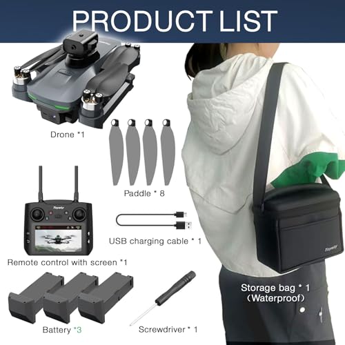 S197 foldable drone HD camera with screen fixed height hovering one key takeoff and landing 3 batteries safety aerial photography toys indoor and outdoor remote control quadcopter