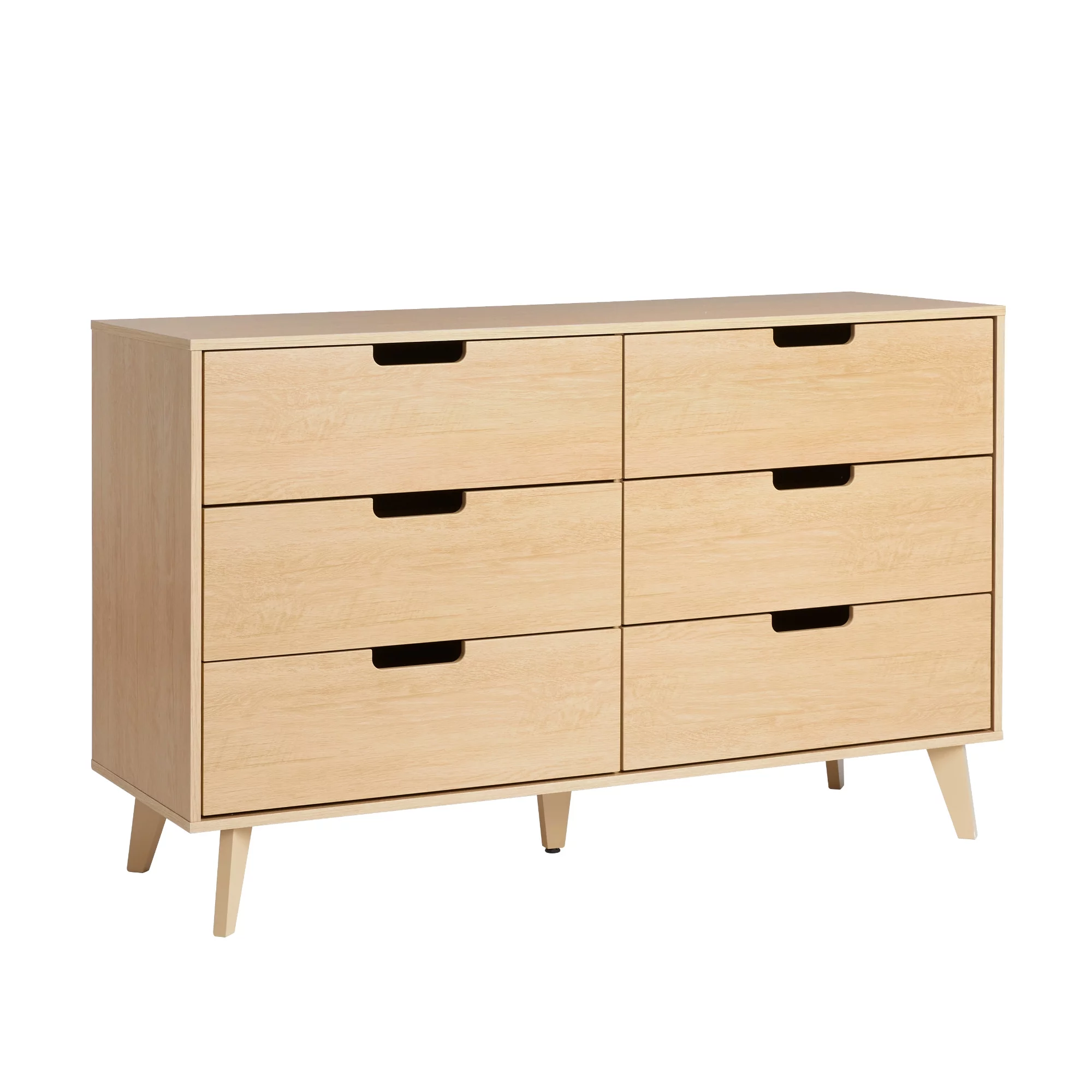 Walker Edison Modern 6-Drawer Dresser with Cut-Out Handles, Riviera