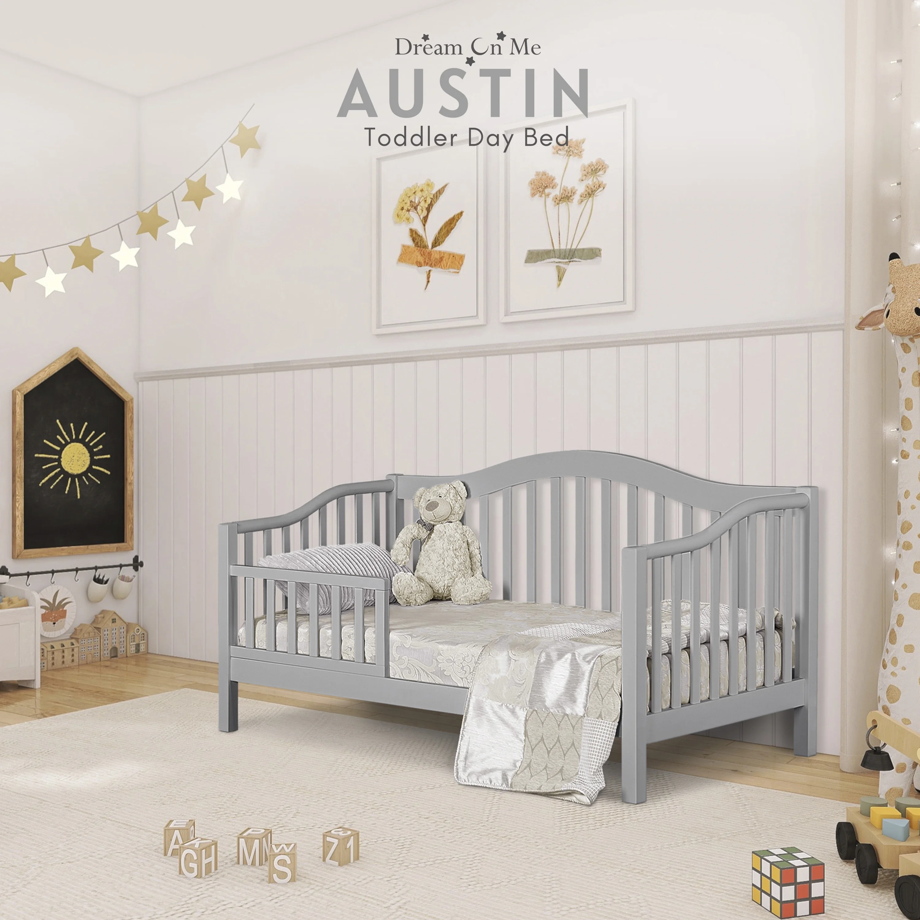 Dream On Me Austin Toddler Day Bed, Pebble Grey