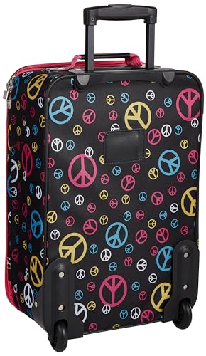 Rockland Fashion Softside Upright Luggage Set, Expandable, Kensington, Black and White, 2-Piece(14/19)