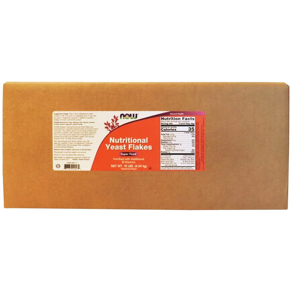 Now Foods Nutritional Yeast Flakes 10-Pounds Fortified B-Vitamins Supplement