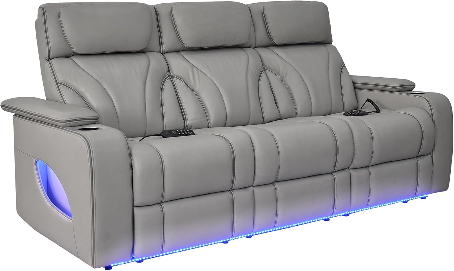 Armen Living Octavia Modern Zero Gravity Power Reclining Heated Massage Sofa, 86