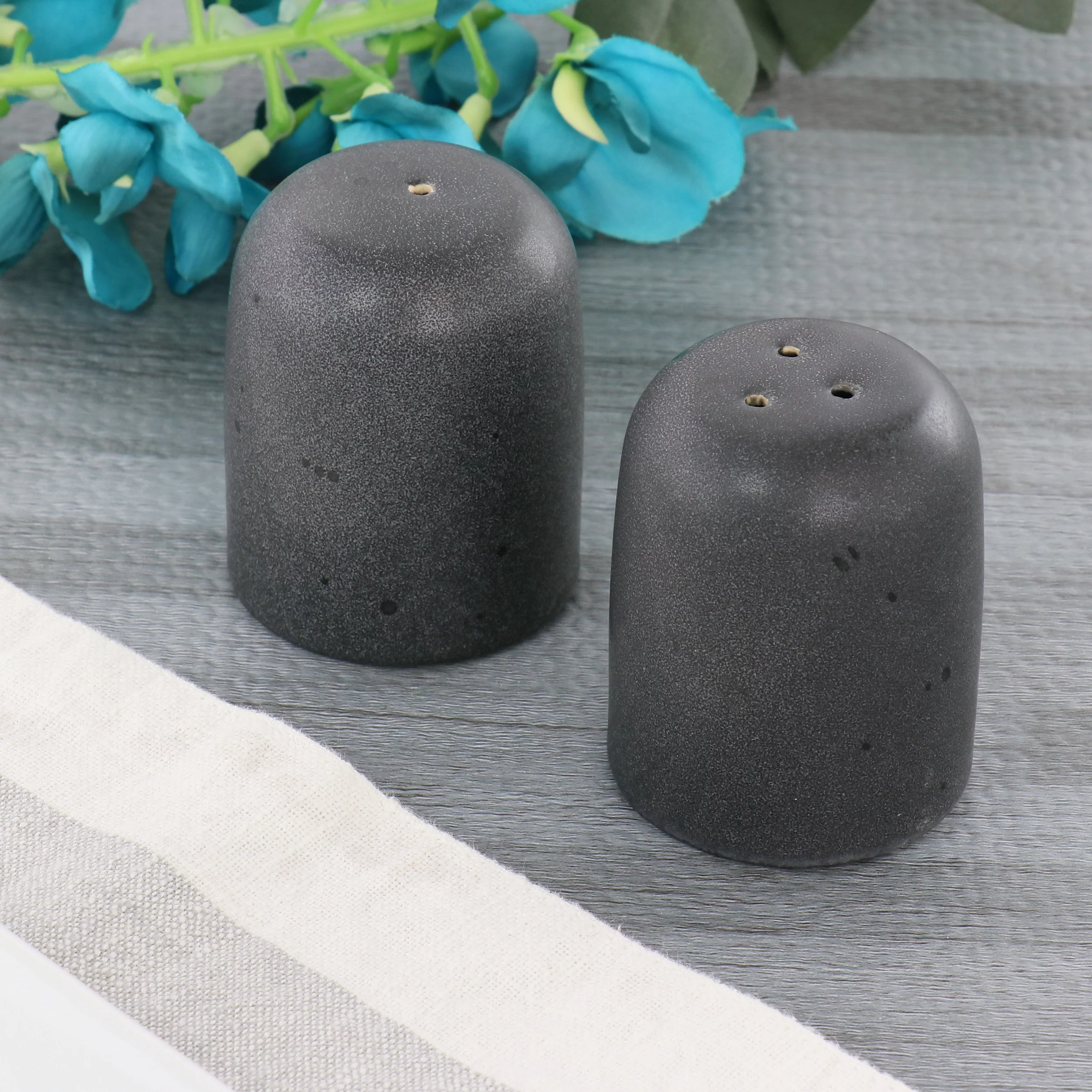 Our Table Landon 2.3 Inch Stoneware Salt and Pepper Shaker Set in Truffle