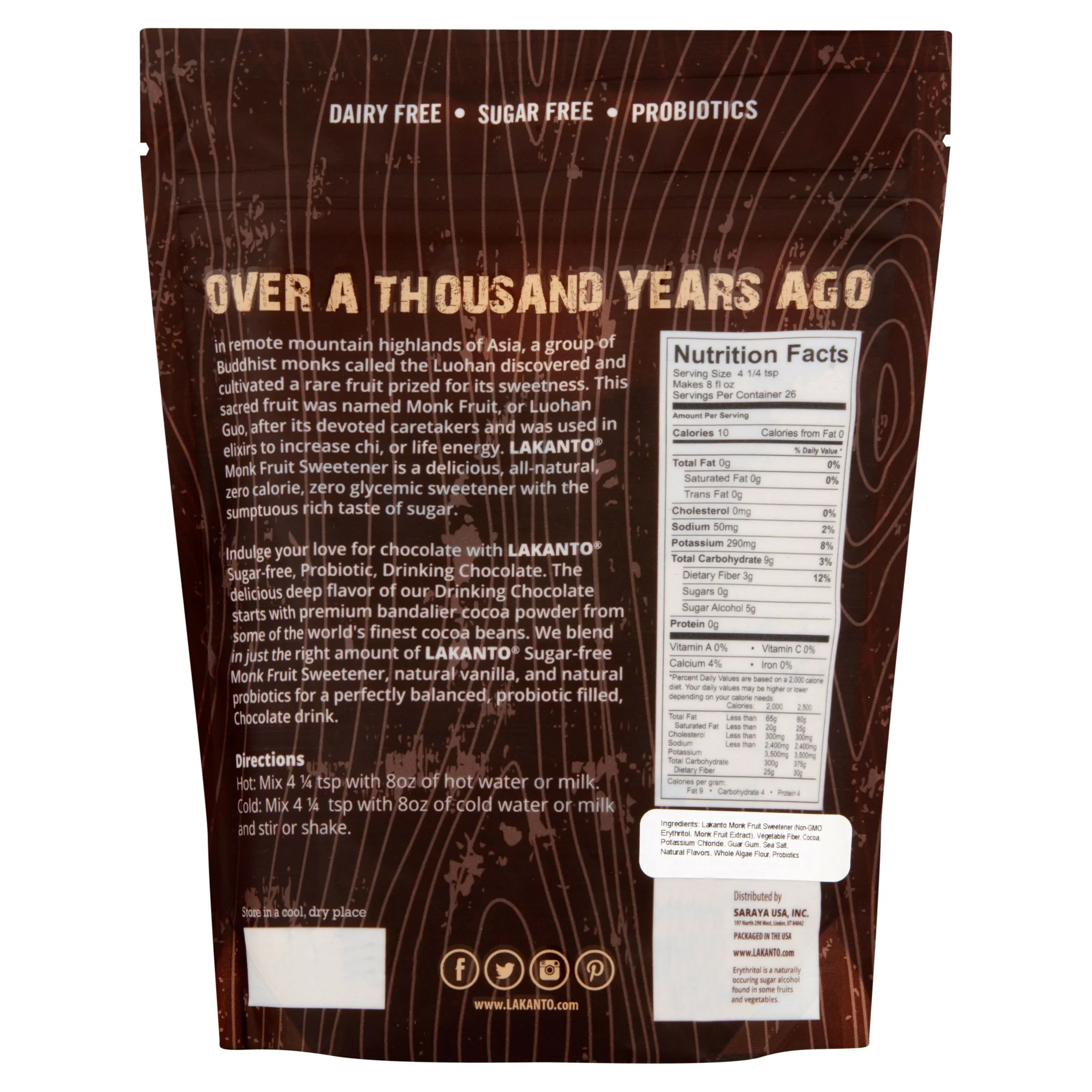 Lakanto Mix Cocoa,10 Oz (Pack Of 8)