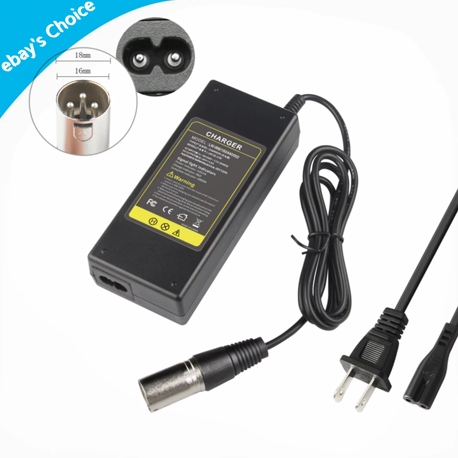 36V XLR Power Battery Charger for Mongoose M750,X-Treme X-600,Schwinn S600 S1000