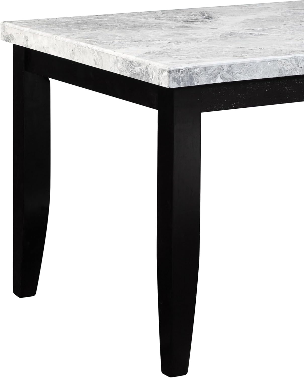 Acme Hussein Rectangular Marble Top Dining Table in Black