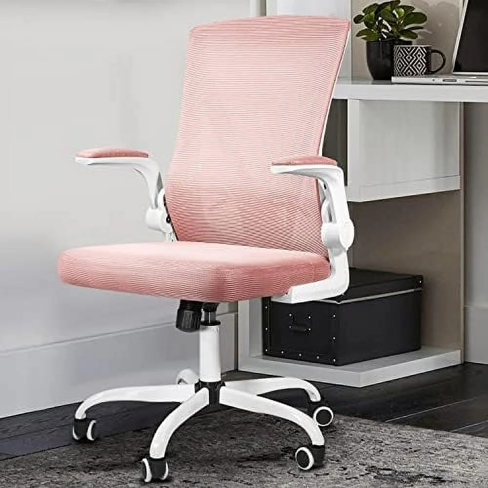 GEROBOOM Desk Chairs with Wheels and Arms  Mesh Office Chair  Ergonomic Office Chair with Lumbar Support  Task Chair with Arms  Home Office Desk Chairs for Adults  Blue