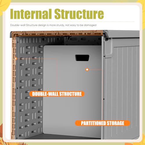 Devoko 30 Gallon Resin Deck Box Outdoor Indoor Waterproof Storage Box for Patio Furniture Pool Accessories Storage for Cushion Garden Tools (30 Gallon, Black)