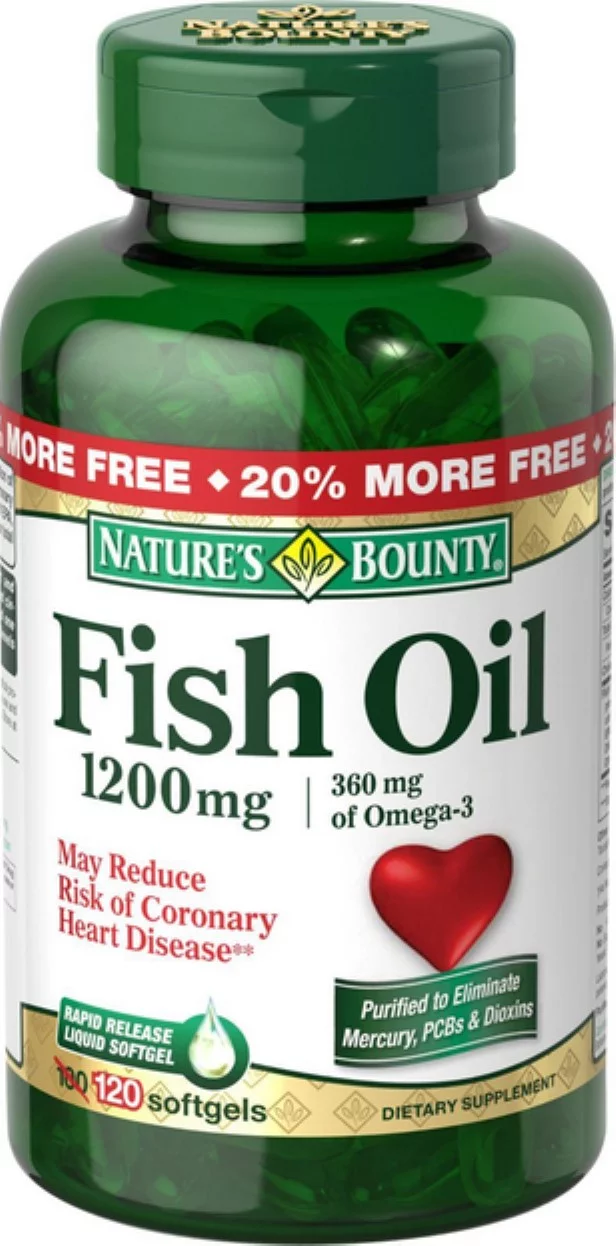 Nature's Bounty Fish Oil 1200 mg Softgels 120 ea (Pack of 2)