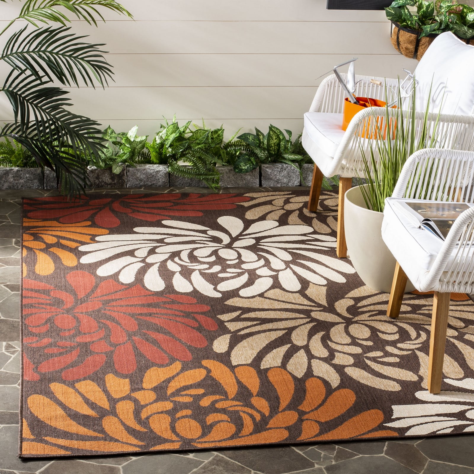 SAFAVIEH Veranda Kandy Floral Indoor/Outdoor Area Rug, 2' x 3'7