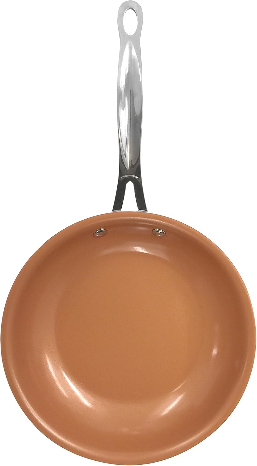 Gotham Steel Ceramic and Titanium Nonstick Fry Pans, Red, 11