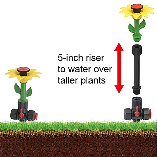 Eden 98063 Multi-Adjustable Flex Design Above Ground Irrigation Garden Sprinkler System, Sprinkler & Hose, DIY Plant Watering Set