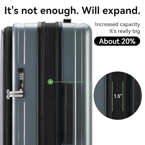 ROAMING Grace Expandable Carry On Luggage Airline Approved, 20 Inch Hardside Carry On Suitcase with Wheels, Travel Harshell Spinner Small Luggage with Tsa Lock, Jade cyan, 20-Inch Carry-On