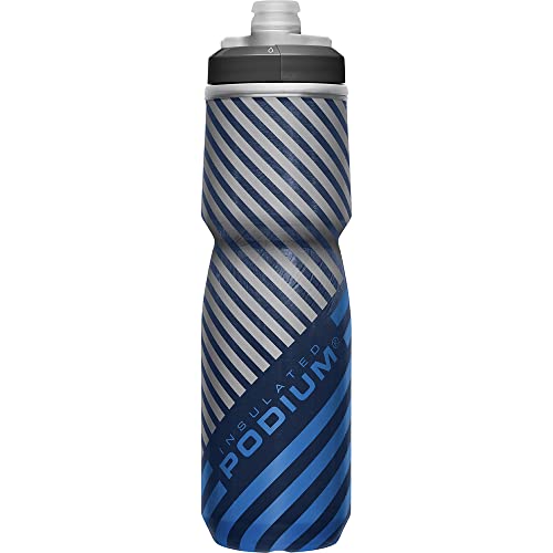 CamelBak Podium Chill Bike Insulated Squeeze Water Bottle Navy Stripe, 24oz