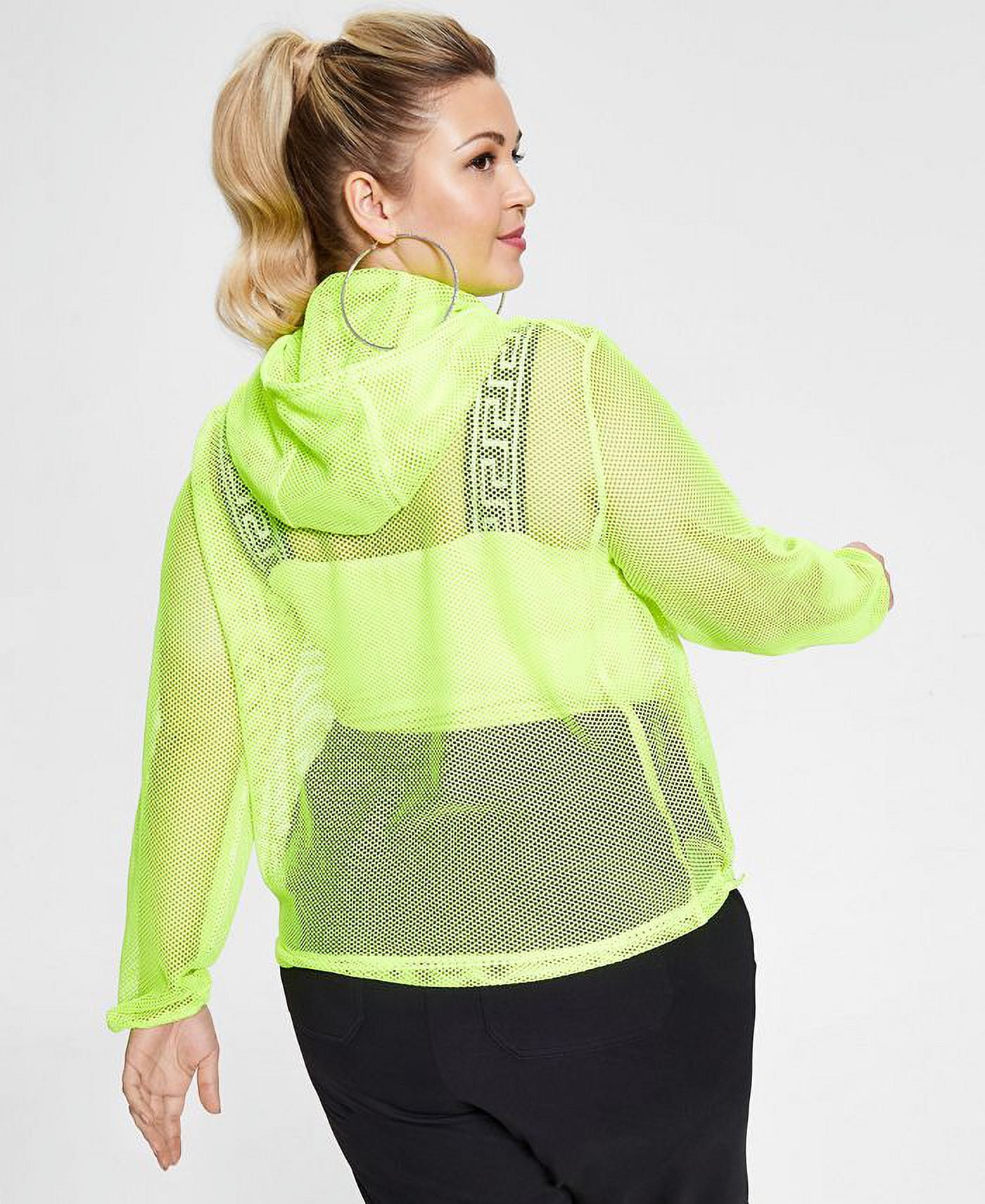 Nina Parker Women's Mesh Hoodie Jacket Yellow Size 3X