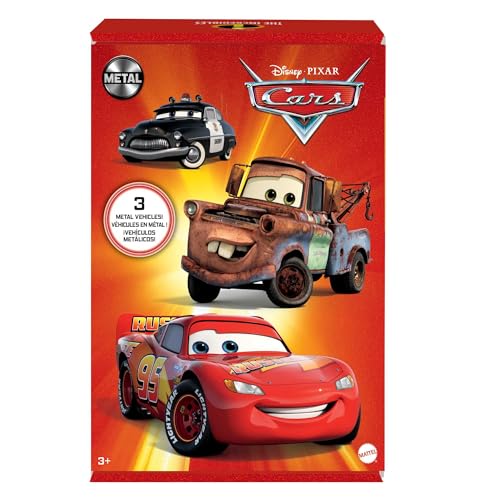 Mattel Disney and Pixar Cars Set of 10 Die-Cast Mini Racers Vehicles, Collectible Set of 1:55 Scale Toy Cars Inspired by Movies