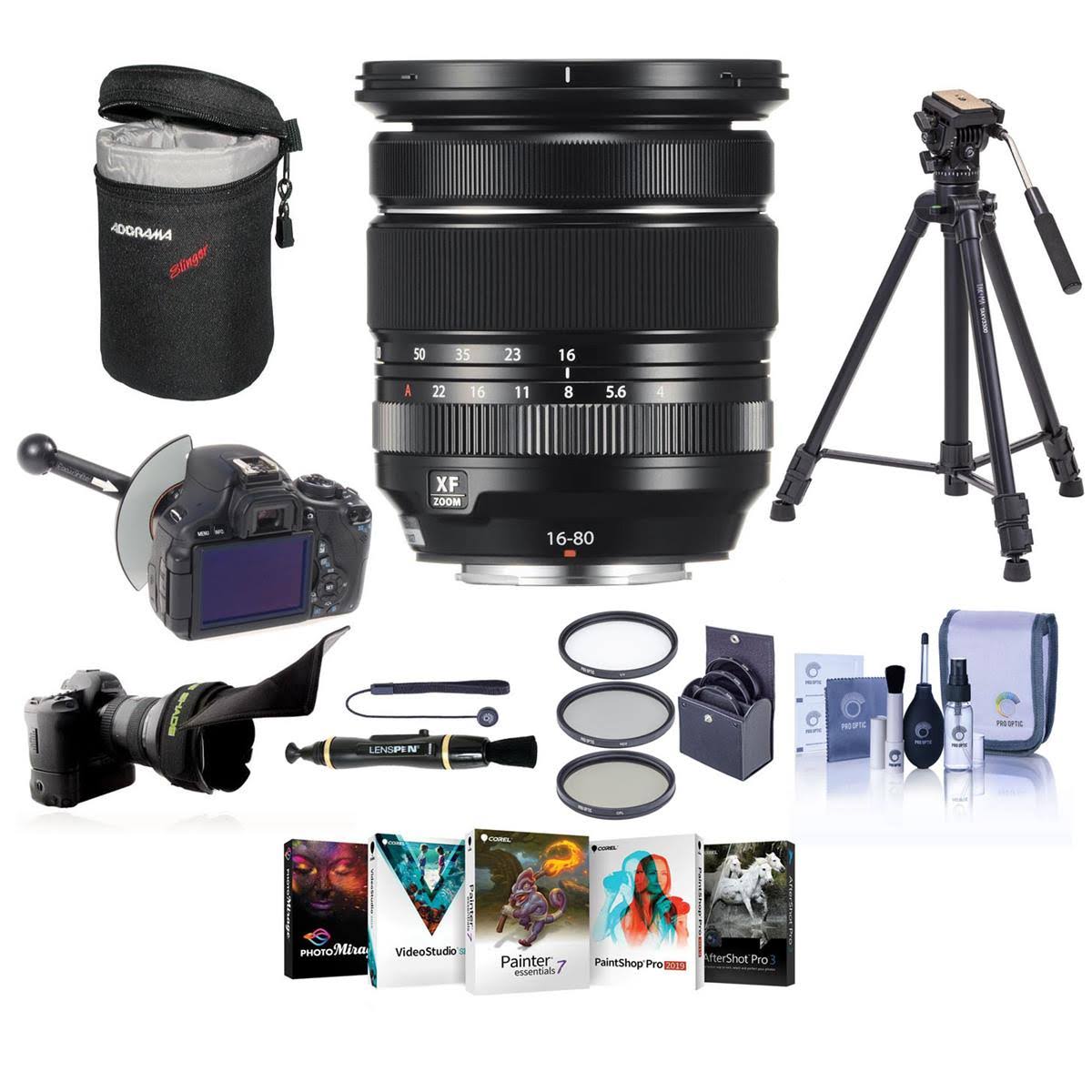 Fujifilm XF 16-80mm F4.0 R OIS WR (Weather Resistant) Lens - Bundle with 72mm Filter Kit, Lens Case,