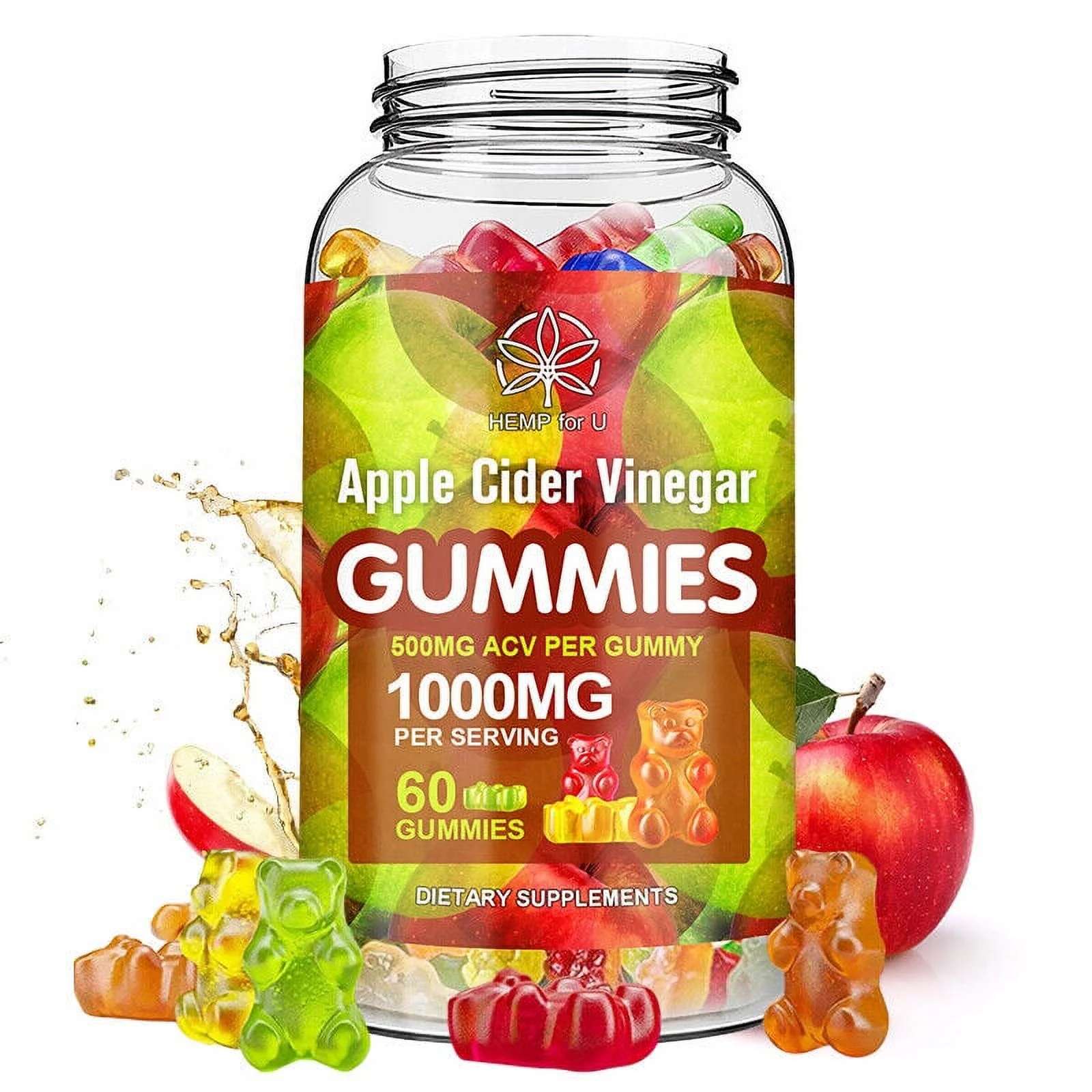 Weight Loss Apple Cider Vinegar Fat Burner ACV Keto Diet Supplements 60 Gummies