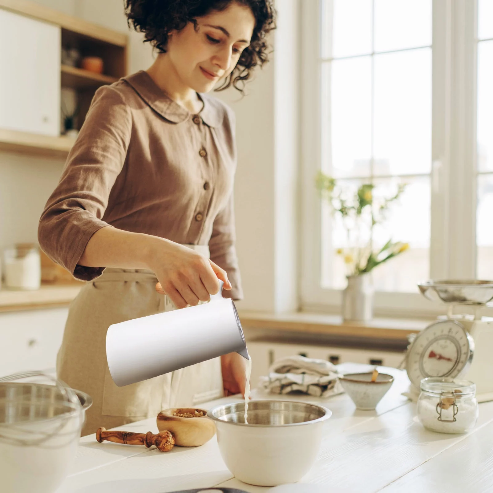 Large Thermal Coffee Carafe Double Walled Household Glass Liner Coffee Pot Household Insulation Pot Carafes