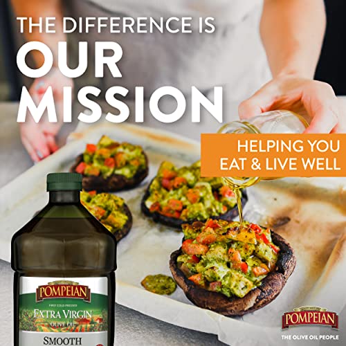 Pompeian Smooth Extra Virgin Olive Oil, Contains Polyphenols, First Cold Pressed, 101 Fl Oz