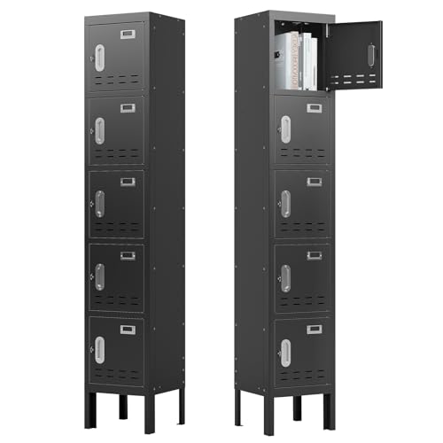 Metal Storage Locker, Lockable Employees Metal Locker with Door, Card Slot, 66