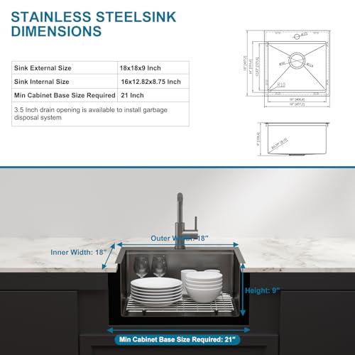 25 Inch Utility Laundry Sink Drop In 16 Gauge Stainless Steel Single Bowl Laundry Room Sink Laundry & Utility Room Kitchen Sinks 25