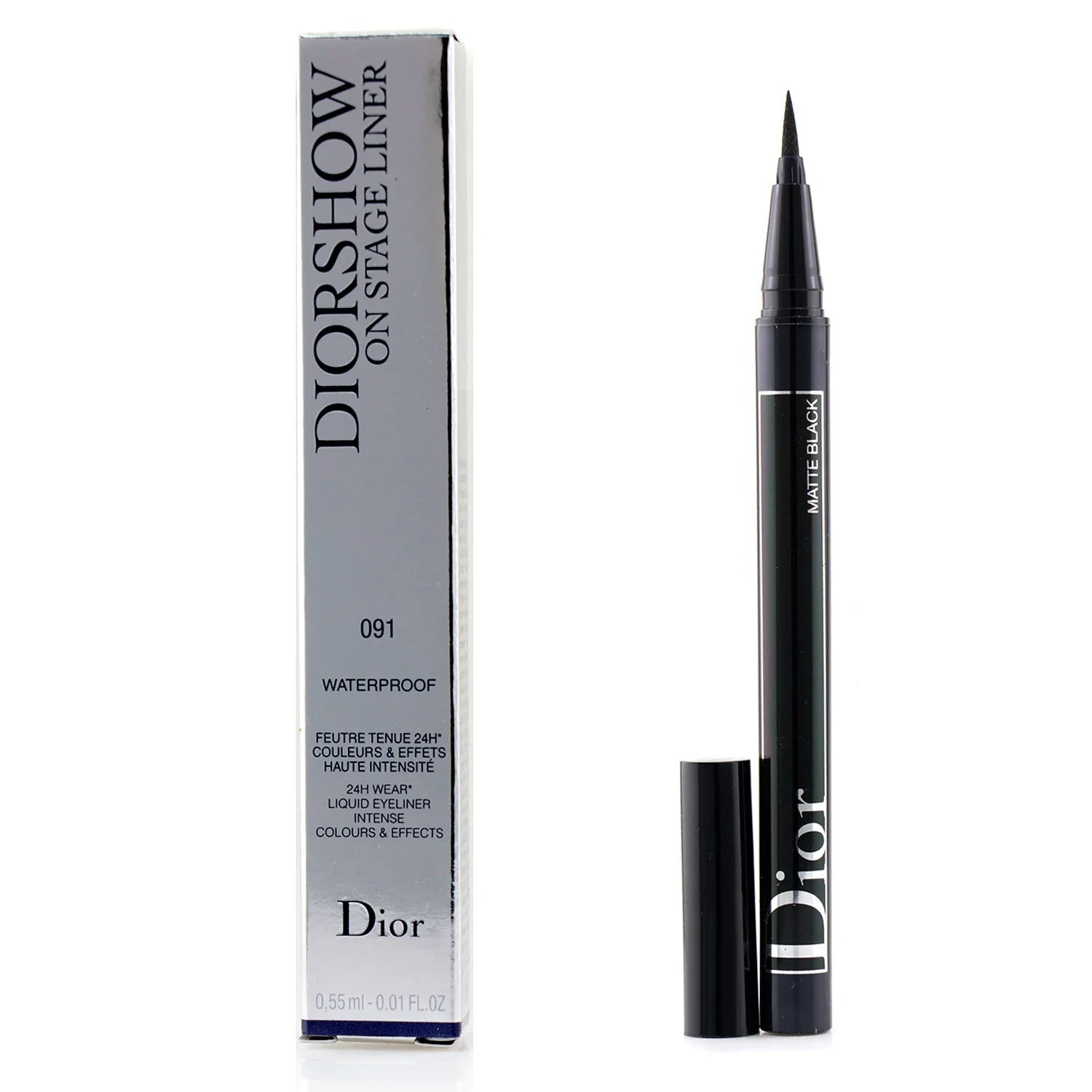 Christian Dior Diorshow On Stage Liner Waterproof - # 091 Matte Black  0.55ml/0.01oz
