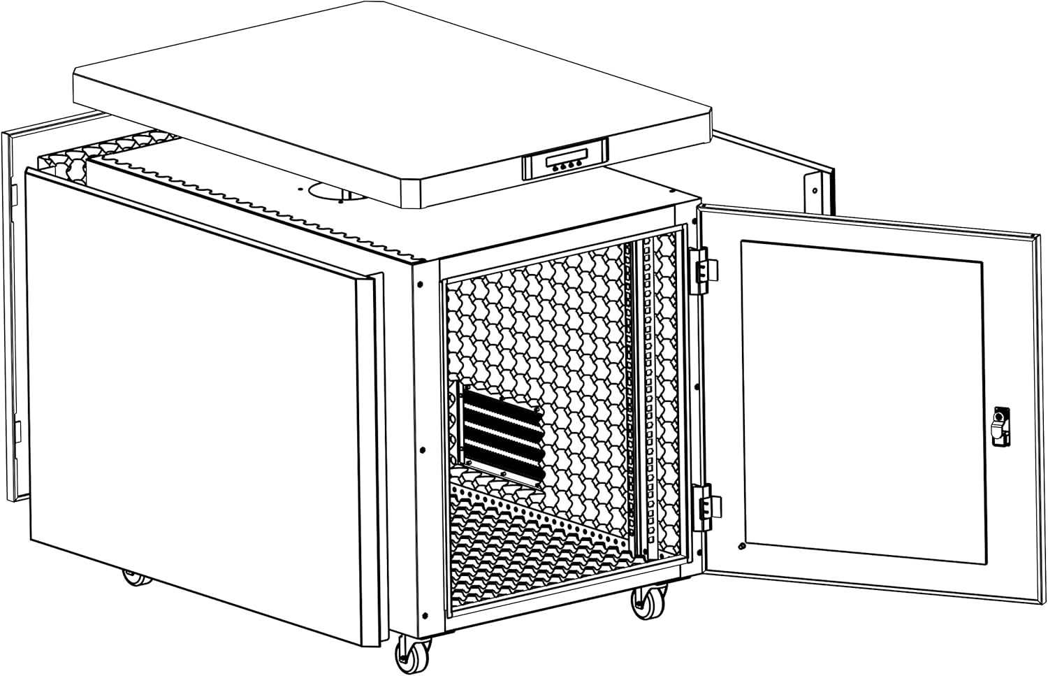Sysracks 12U 35 inch Depth Soundproof Server Rack Cabinet Quiet Server Cabinet Enclosure Silent Acoustic Server Rack up to 36% Noise Reduction