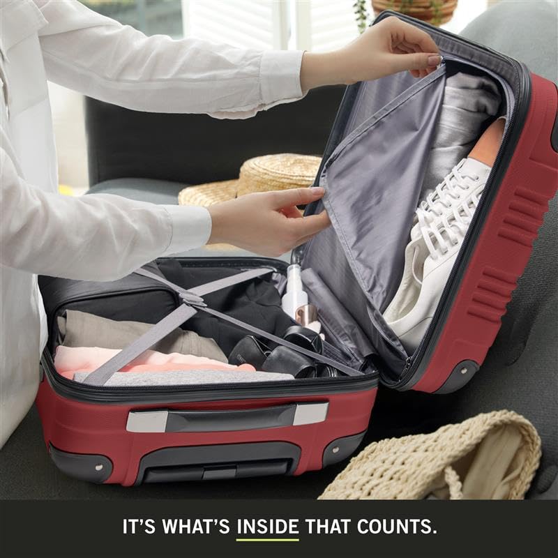 Kenneth Cole REACTION Out of Bounds Lightweight Hardshell 4-Wheel Spinner Luggage, Cobalt Blue, 20-Inch Carry On