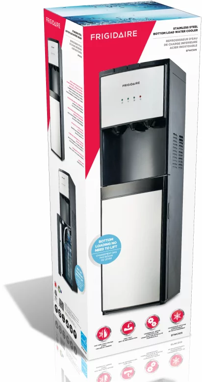 Frigidaire, 5 Gallon Bottom Loading Hot and Cold Water Dispenser EFWC505, Stainless Steel