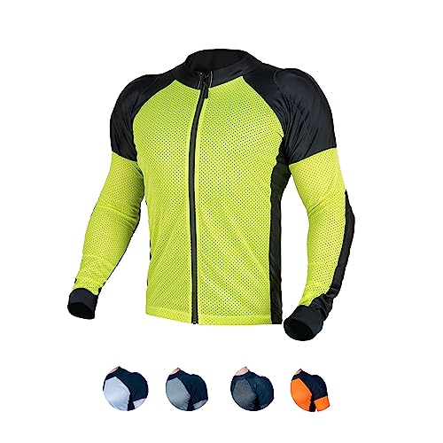 WICKED STOCK Mesh Armored Motorcycle Shirt - CE Level 2 Unisex Motorcycle Protective Shirt for Summer with Removable Padding