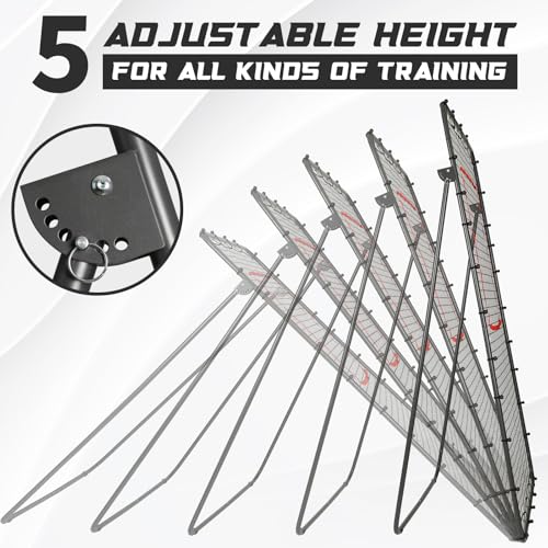 5-Angle Adjustable Volleyball Rebounder Net 7x4ft, Durable & Portable Bounce Back Training Equipment for Practicing Volleying Bumping Spiking with High-Tension Net, PU Volleyball, Pump, Stakes