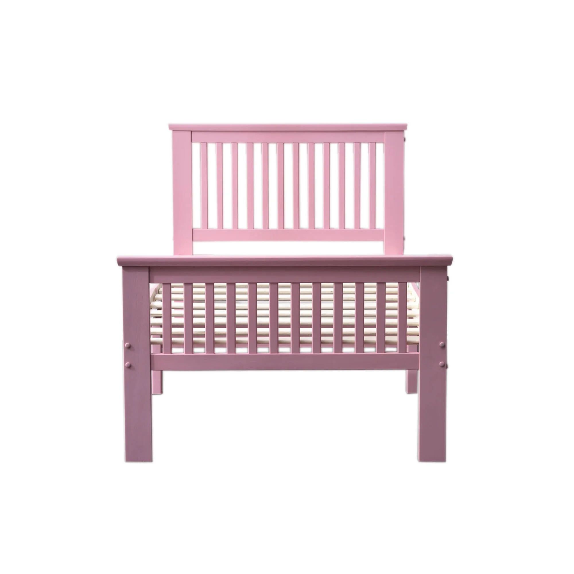 Home Bedroom Furniture Jassmine Solid Wood Platform Pine Twin Bed - Pink