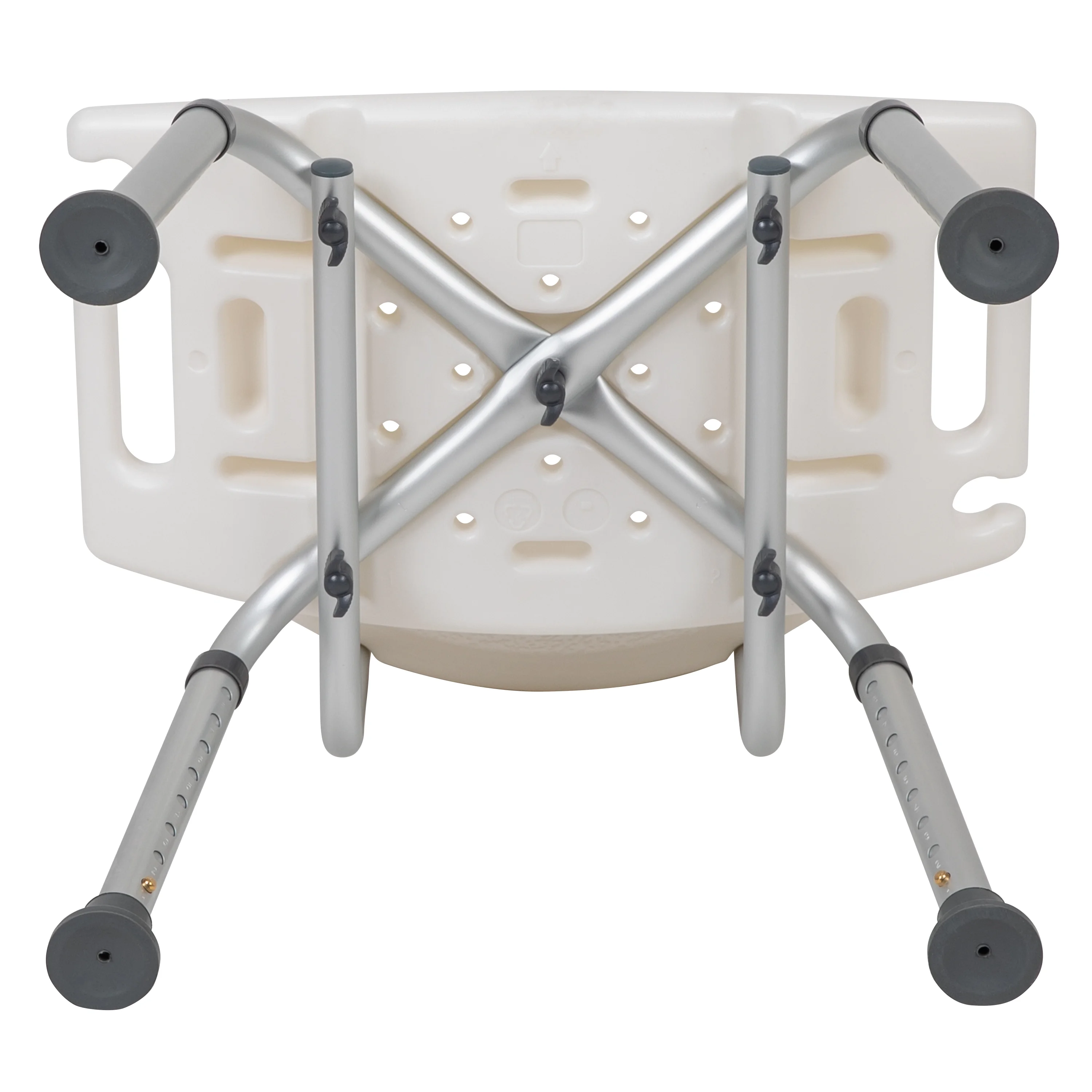 Emma + Oliver Tool-Free 300 Lb. Capacity, Adjustable White Bath & Shower Chair with Back
