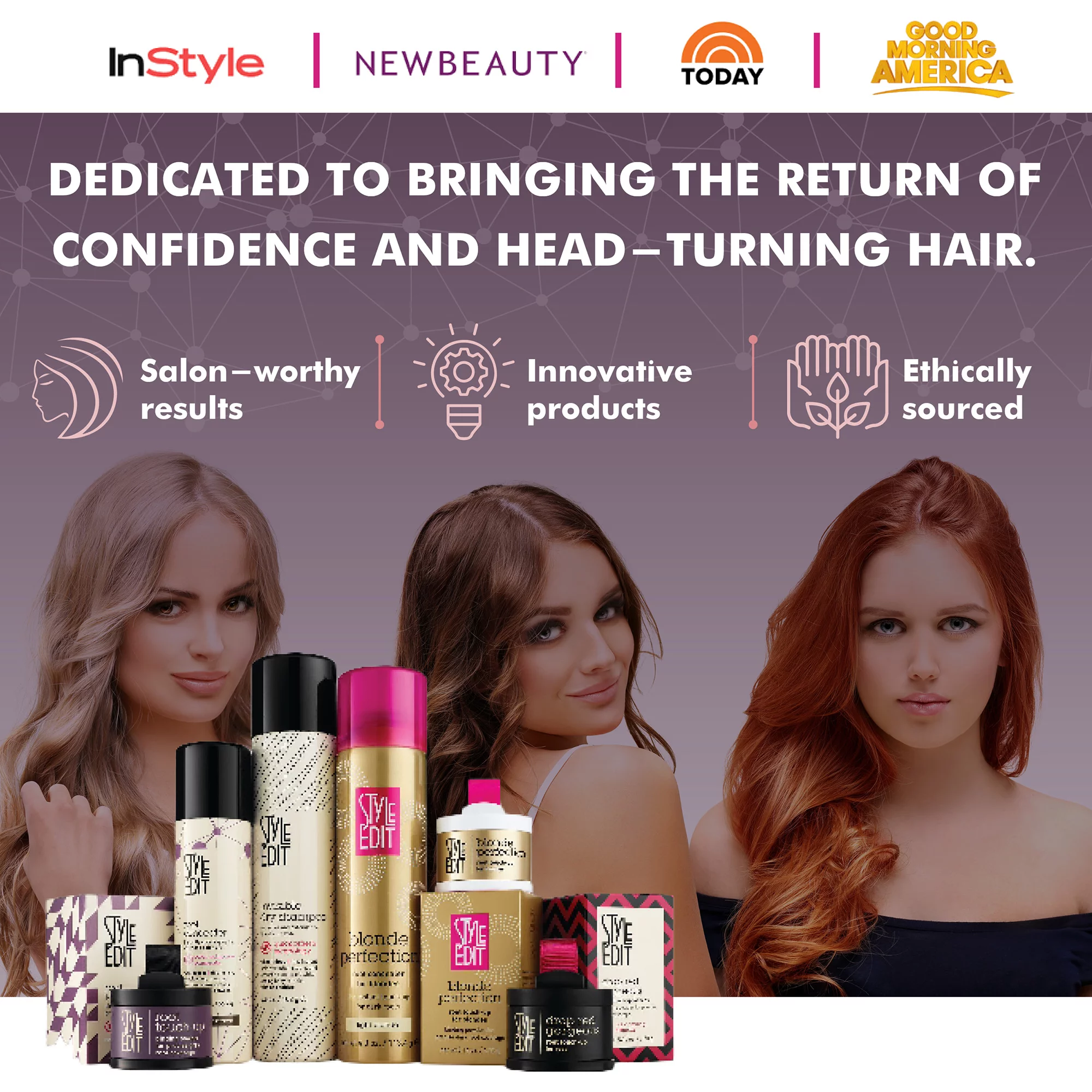 Style Edit Hair Root Touch Up Powder Cover Up Concealer Dark Brown 0.13 oz