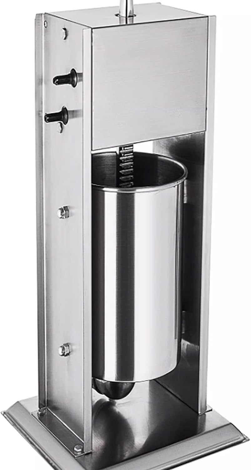 Manual Sausage Stuffer Maker,Dual Speed Vertical Meat Filler Stainless Steel, 3L/ 7Lbs Sausage Filler, Includes 3 Sizes Of Stuffing Tubes, For Home & Commercial