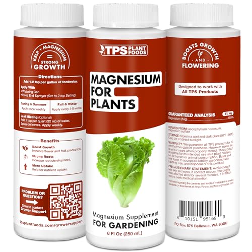 Magnesium Fertilizer for Plants, Bioavailable Mg for Growth and Flowering, Liquid Plant Food 32 oz (1 Quart)