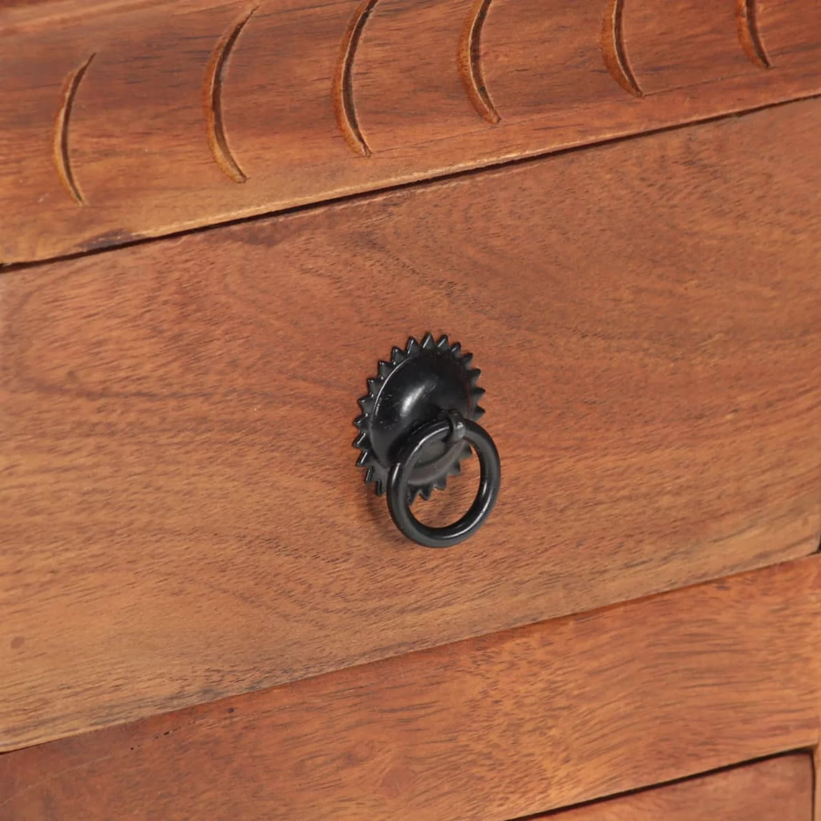 Dcenta Wooden Sideboard with 2 Doors Cabinet and 4 Storage Drawers Acacia Wood Sofa Couch End Side Table for Living Room, Kitchen, Bedroom, Home Furniture 24.4 x 11.8 x 29.5 Inches (W x D x H)