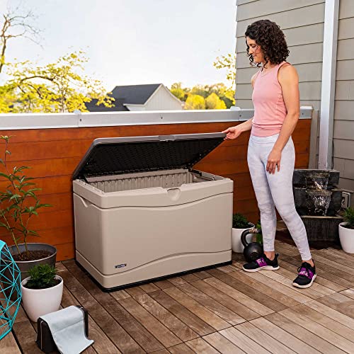Lifetime 60012 Extra Large Deck Box, 130 Gallon, Desert Sand/Brown